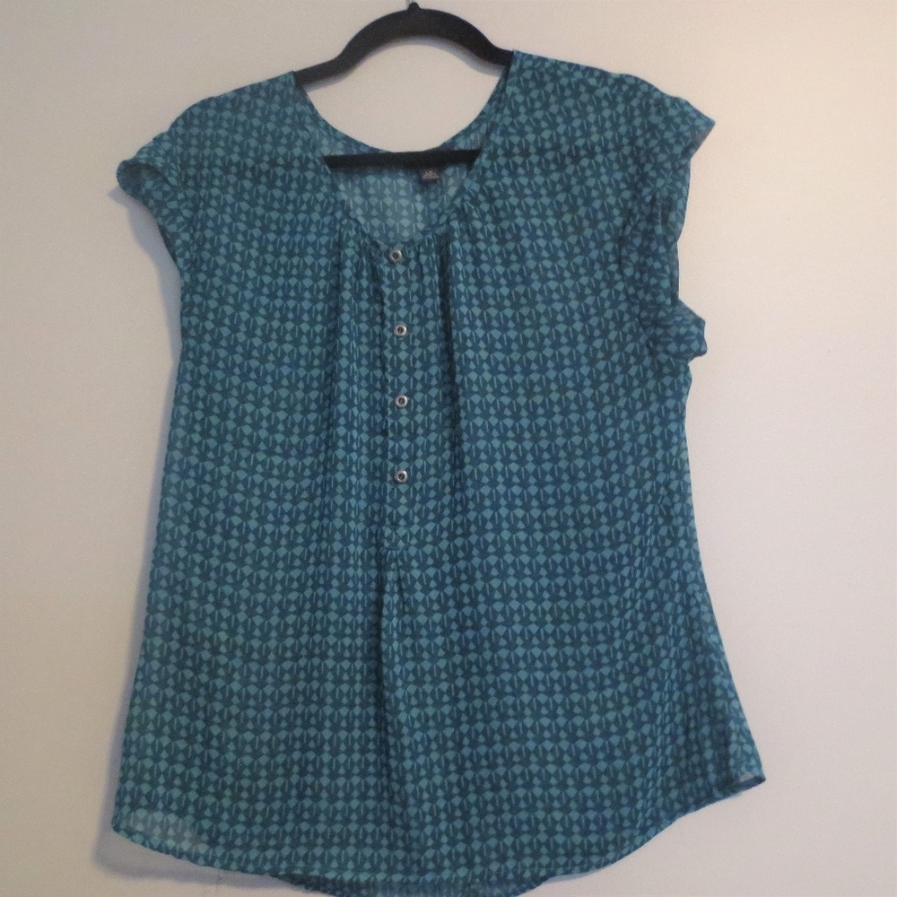 Banana Republic Button Sheer Blouse Size L
